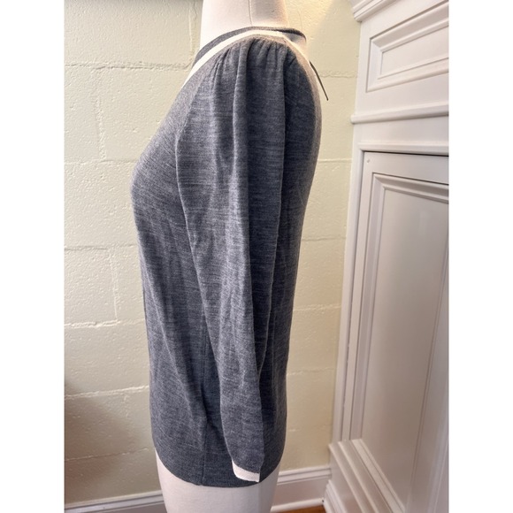 NWT J. Crew Womens XS Gray Trompe L'oeil Merino Wool Tippi Knit Sweater Pullover - Picture 3 of 8